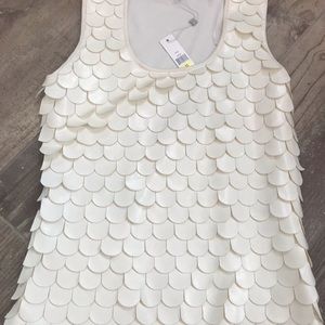NWT vegan leather top off white/ivory MEDIUM